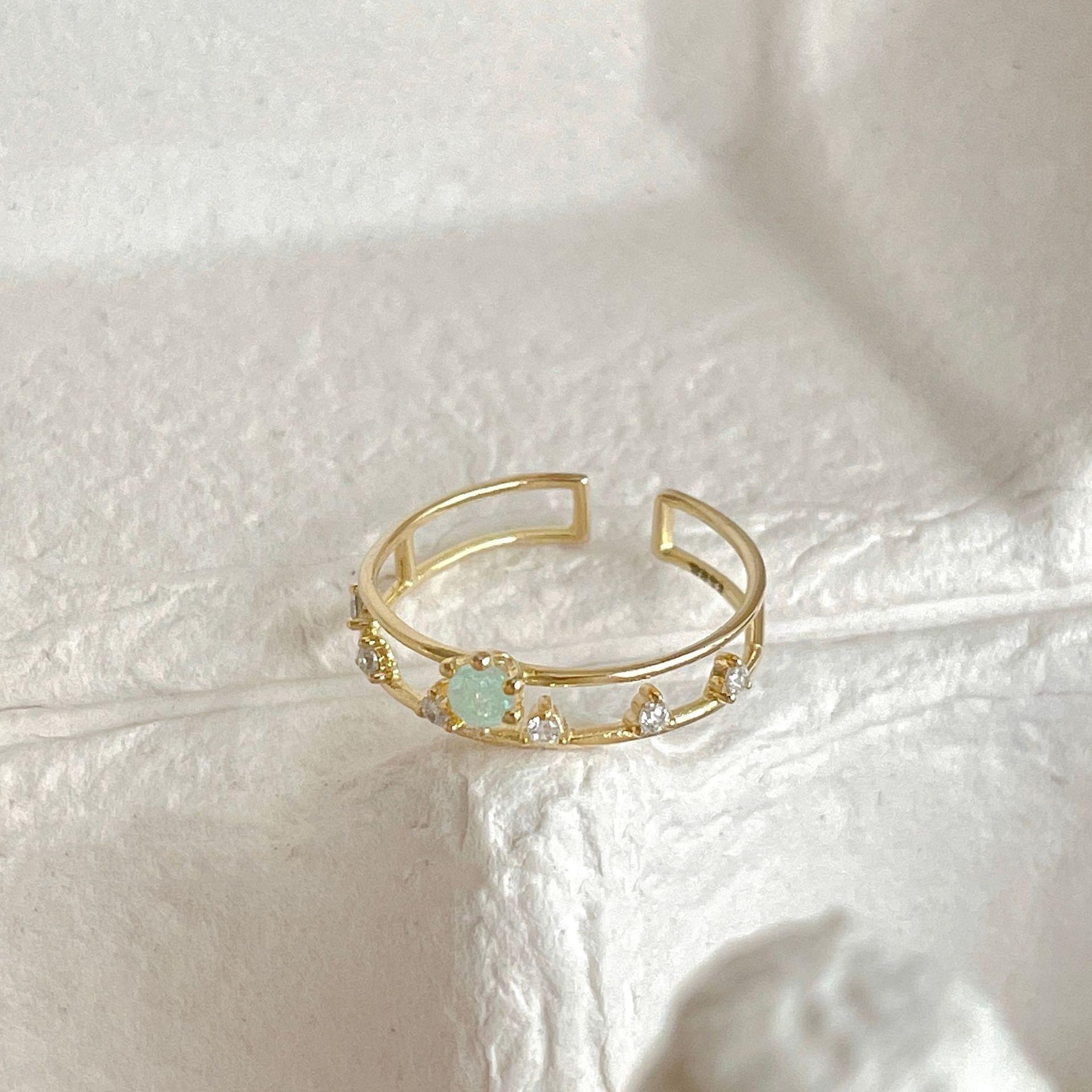 Sweet Cool Stackable Heart  Flower Open Ring – Women s Fashionable Geometric Temperament for Index Finger