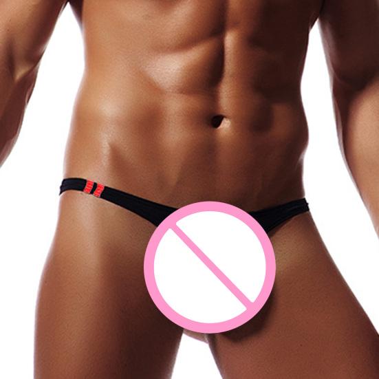 Breathable Seamless Ice Silk Men Briefs U Convex Low Waist Thong for Inside Wear