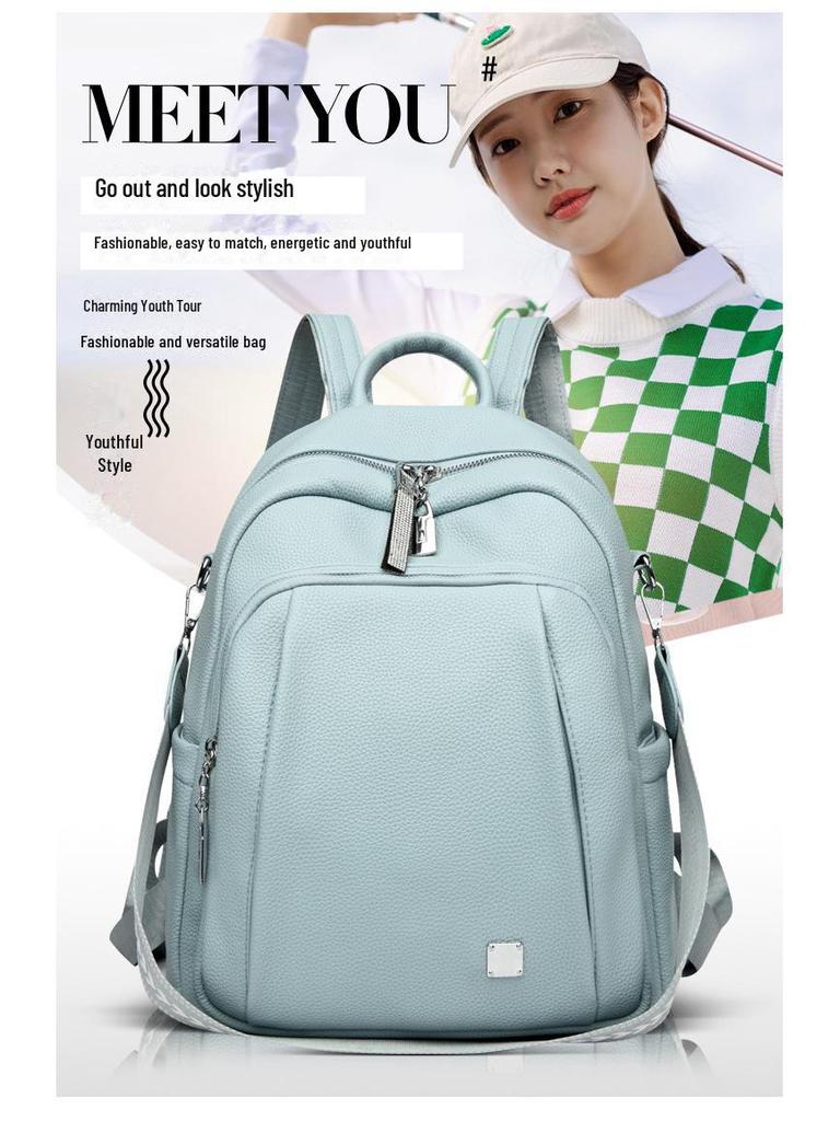 2024 New Women's Soft Leather Backpack: Versatile, Fashionable, Large Capacity Casual School and Travel Shoulder Bag