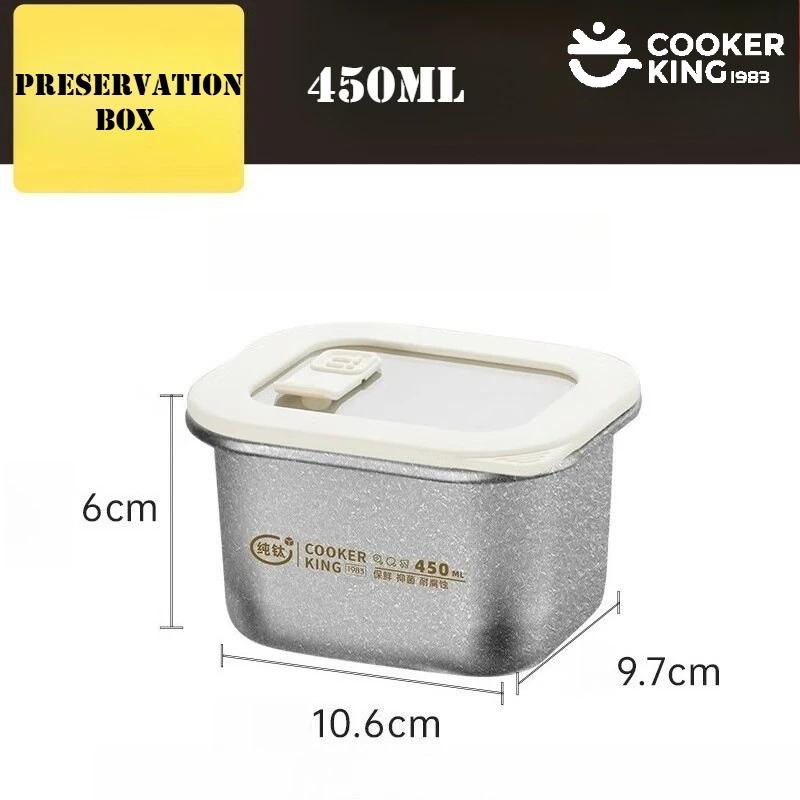 COOKER KING 450/1000ML Titanium Crystal Freshness Box, Large Capacity Picnic Lunch Box Food Storage Containers Set Lunch Box