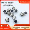 GX16 Solid Pin Pluggable Aviation Connector: 2-10 Pin Male Panel Mount Feed-Through
