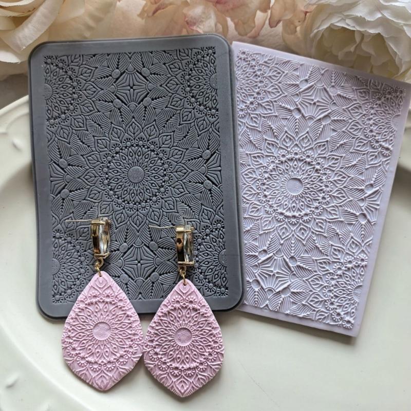 Silikon-Texturübertragungswerkzeug für künstlerische Polymer-Ton-Ohrringe und Schmuckherstellung