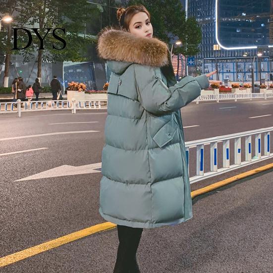 Versatile Cotton Coat Winter Women Jacket with Furry Hood Long Sleeves Pockets Heat Parka Retention Knee Length Zip-up Padded Solid Color Windproof