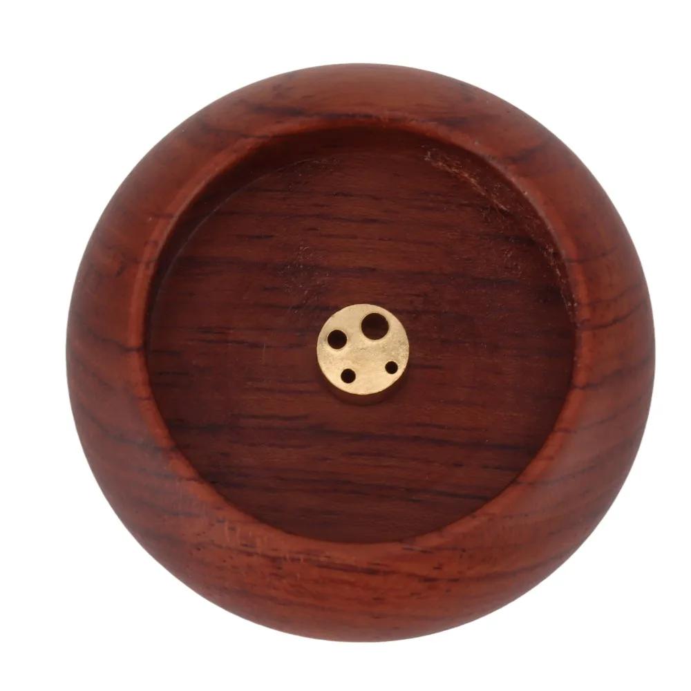 Portable Solid Wood Incense Burner Pure Copper Mini Wooden Incense Burner Multi-hole Small Mini Censer Incense Burning