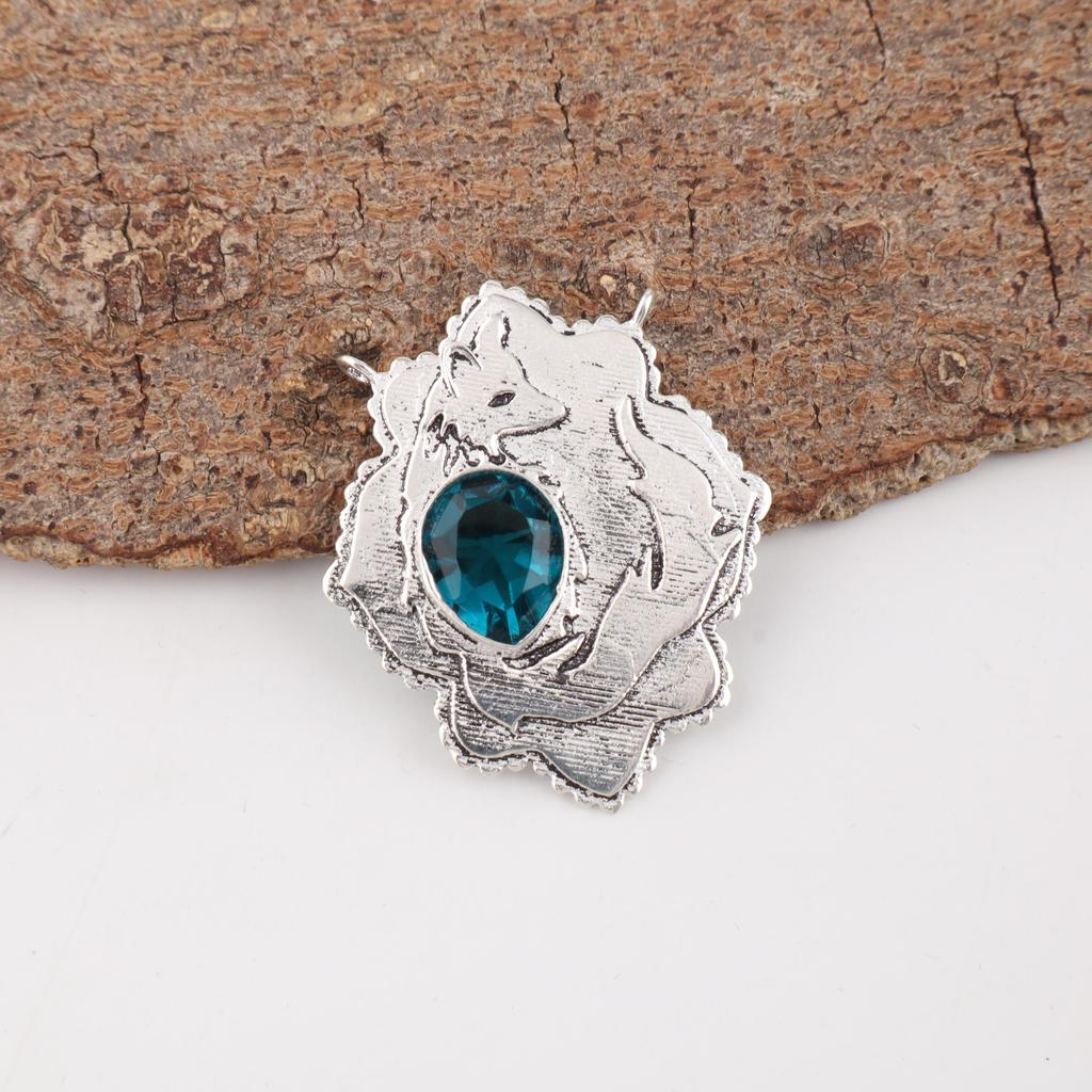 Apatite Gemstone 925 Solid Sterling Silver Handmade Antique Jewelry Gift For Mother Pendant