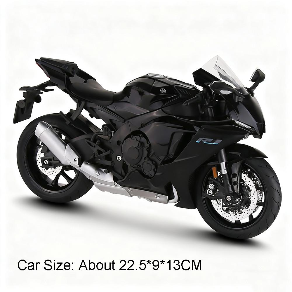 1:9 Scale R1 CBR1000 Motorcycle Model Toy Linkage Steering Foldable Tripod Motorbikes Metal Diecast Models Living Room Ornaments