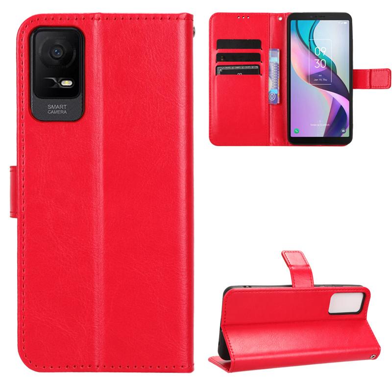

Кожаный флип-чехол для TCL Ion XV Ion Z Stylus 5G Защитный чехол Кошелек Слот для карт Подставка Противоударный держатель Деловой чехол с полной защитой TCL Stylus 5G красный