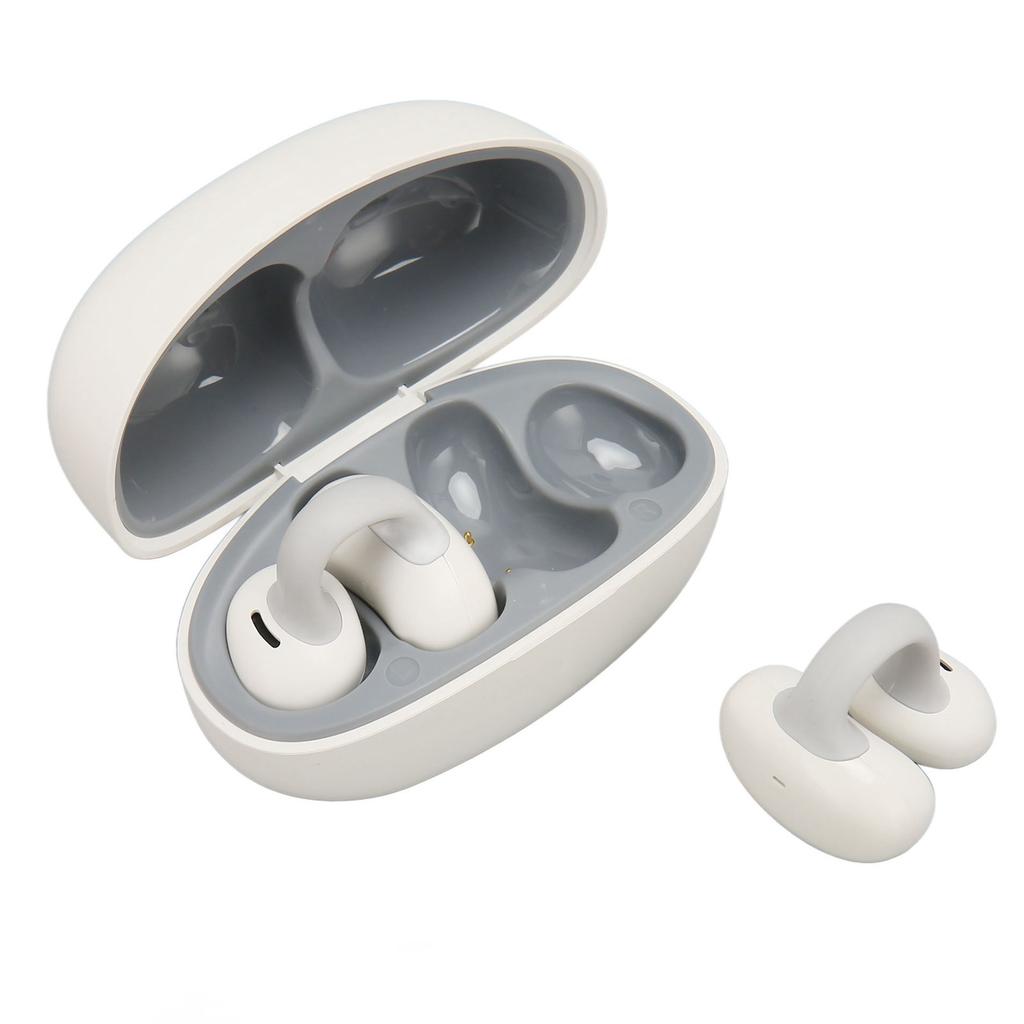 Ear Clip Bluetooth Earbuds HiFi Stereo Noise Canceling 55H Playtime Wireless Clip On Earphone for Sports Travel Gym