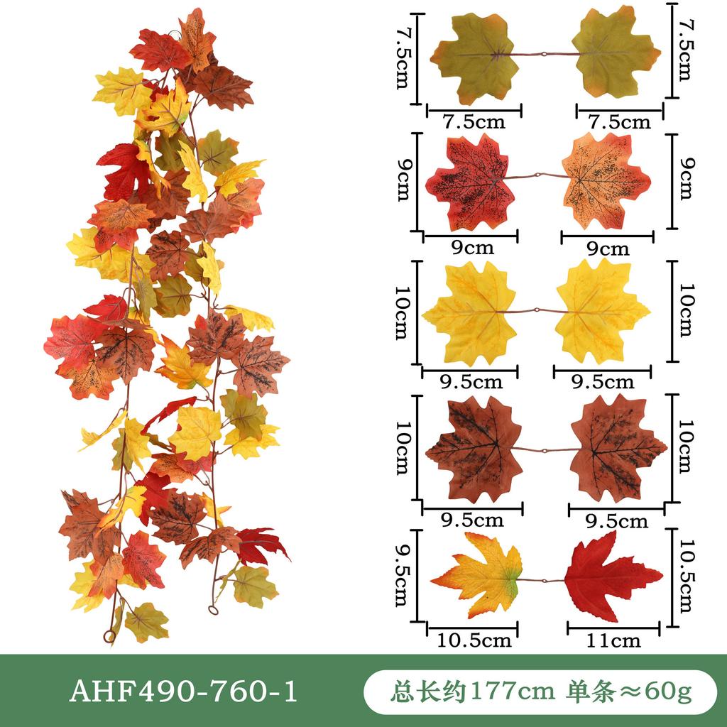 Fancyfamily 1PC Thanksgiving Simulation Maple Leaf Vine Wall Hanging Festival Home Decoration