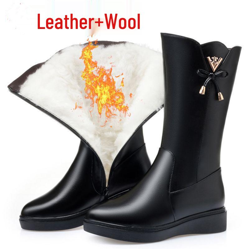 

Fur-Lined Mid-Calf Winter Boots for Women 39