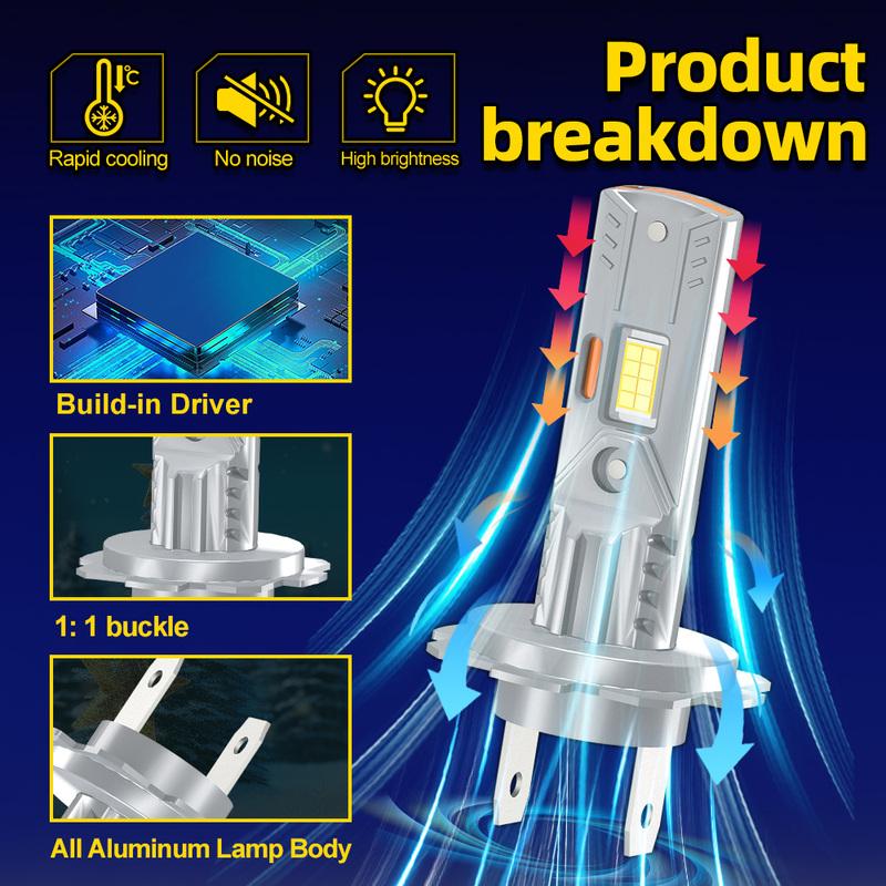 2PCS H1 H7 LED Headlight Bulbs H4 H11 HB3 HB4 9005 9006 H9 H8 Mini 80000LM 6000K CSP Car Headlamps 300W Automobile LED Lamp 12Vs