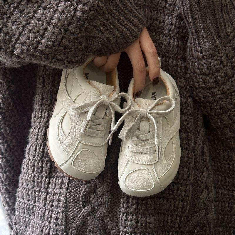 Kids Retro Lace Up Casual Sneakers 22 бежевый