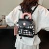 Cute Girl Student Bag New Contrasting Color Plaid Backpack High-end Texture Fashion Women's Bag