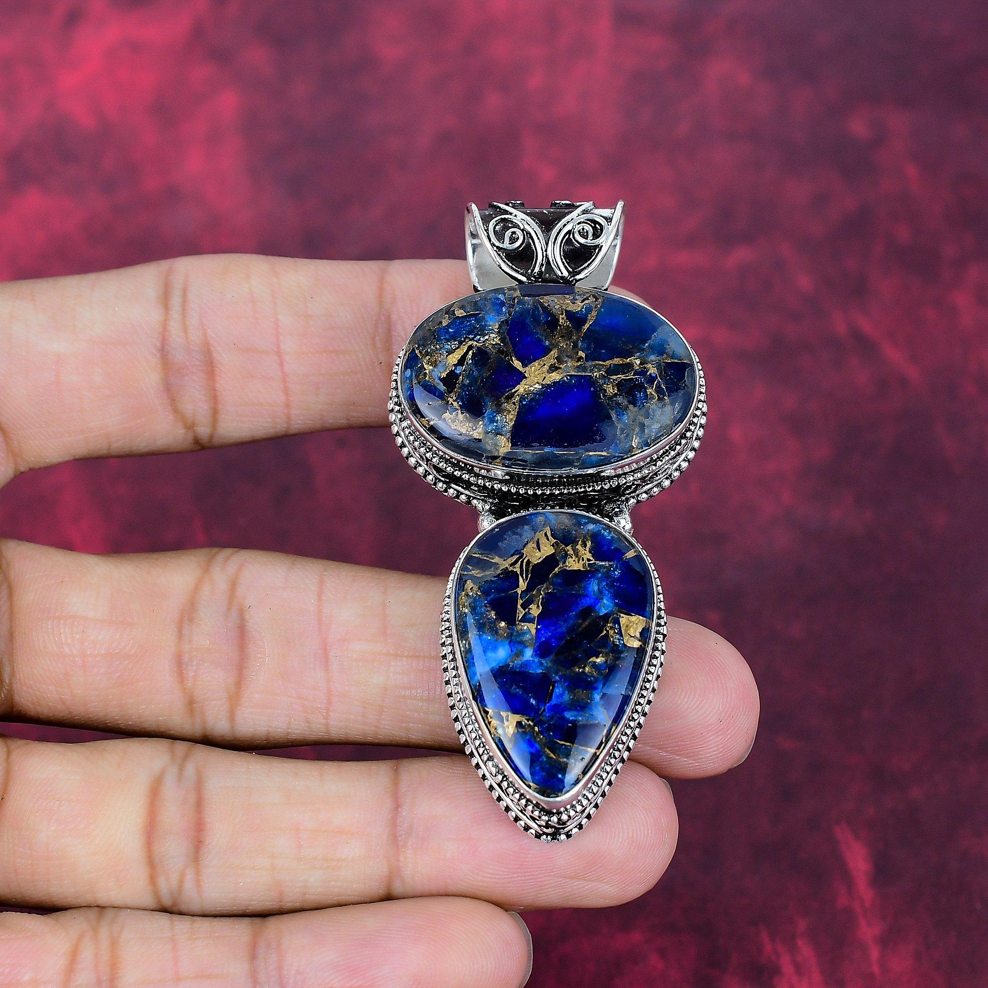 

Медный Синий Турмалин Подвеска из Драгоценного Камня Ручной Работы, Подвеска из Массивного Стерлингового Серебра 925 пробы, Антикварное Ювелирное Изделие, Для Подарка на Помолвку 2.75 Inches