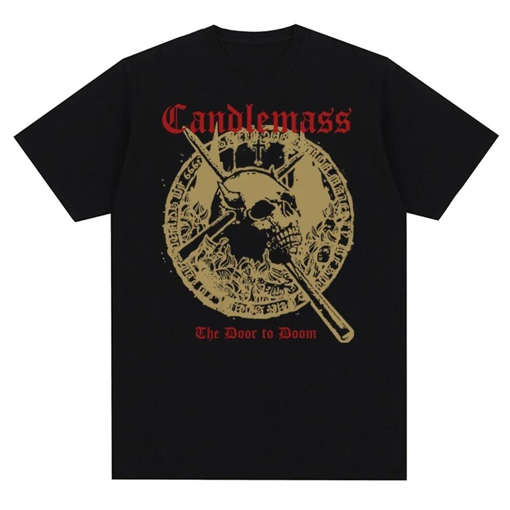

Футболки с короткими рукавами и принтом группы Candlemass, модная повседневная летняя одежда с круглым вырезом в стиле Харадзюку, повседневная мужская футболка S чёрный