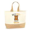 Tote Bag - PLANETEE - Ghislaine Get Your Paws Off Tiger - Printed Jute France - Large Capacity - Sturdy Handles