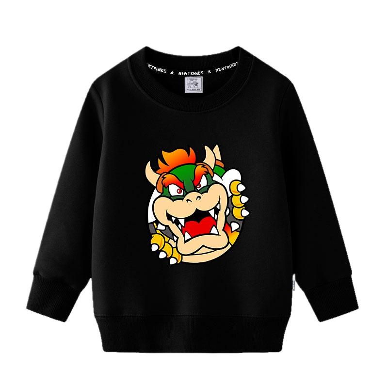 2025MINISO Nový styl Super Mario Kreslená hra Periferie Dětské mikiny Jaro a Podzim Chlapecké a Dívčí Pulovr s kulatým výstřihem