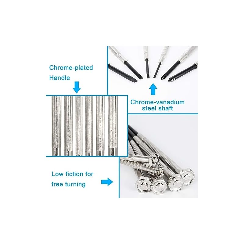 6-Piece Precision Screwdriver Set, Small, Slotted & Phillips, for Eyeglasses, Watches, Jewelry Repair, with Storage Case.