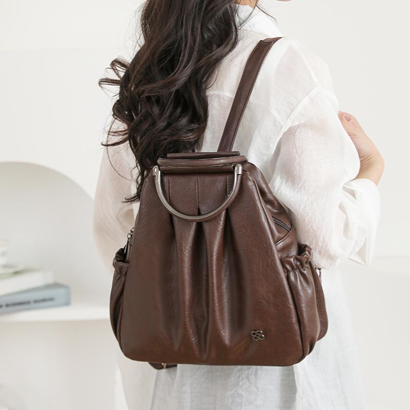 Plissierter Stepprucksack Multifunktionale Handtasche Reise Damen Tasche