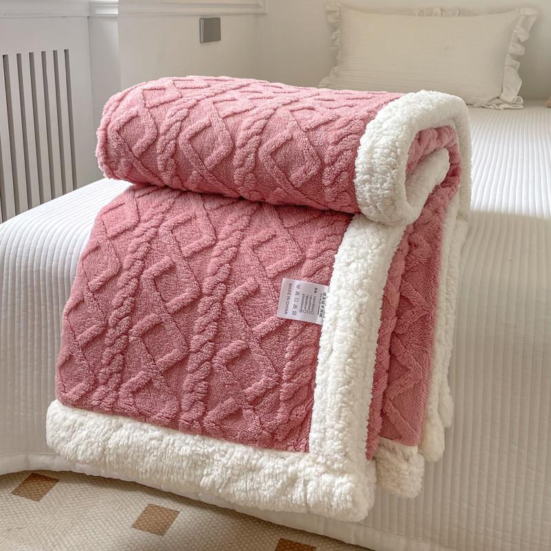 Thickened Winter Blanket Double Sided Fluff Plush Double Layer 3d Bed Sofa Warm