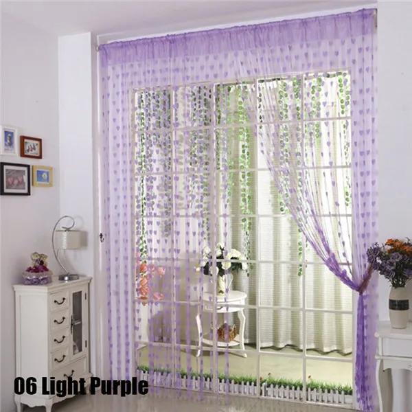 

Colorful Romantic Love Pattern Line String Curtain Window Door Sheer Curtain For Living Room Home Decoration 100CM*200CM світло-фіолетового кольору