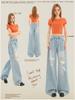 Damen High Waist Ripped Spitze Straight-Leg Loose Jeans - Sommer 2025