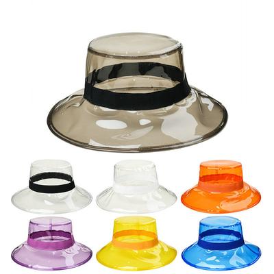 Outdoor Waterproof Rain PVC Transparent Bucket Hat Y2K Hip Hop Street Sunshade Sunscreen Beach Sun Cap For Men Women Ladies