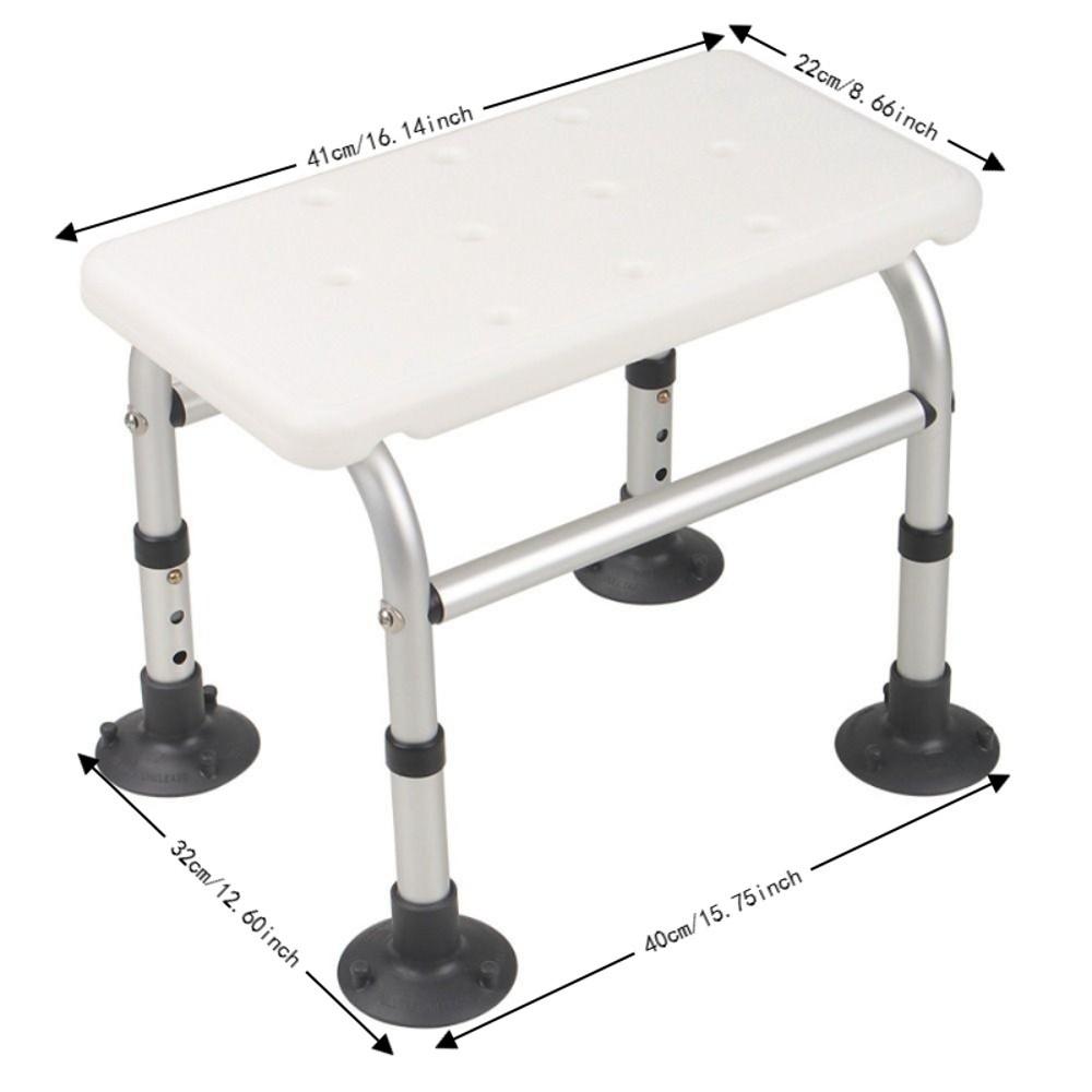 Non Slip Feet Shower Chair Aluminum Alloy Bath Seat Practical Shower Stool Indoor Shower Bathroom