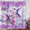 Flower Hummingbird Shower Curtain Watercolor Butterfly Cartoon Plants Farm Garden Home Polyester Fabric Bathroom Decor Curtains