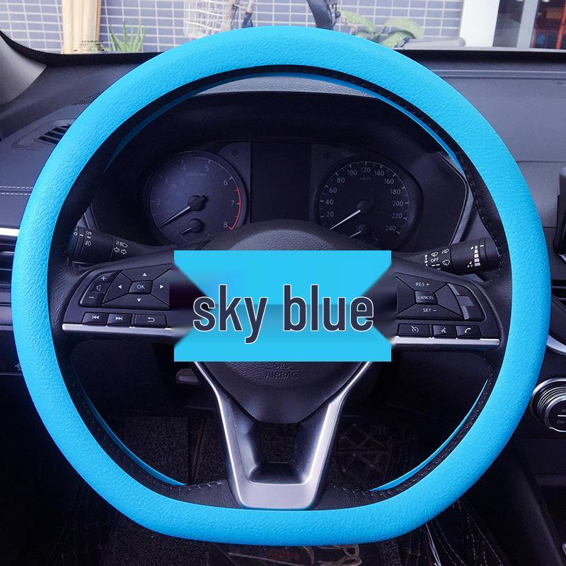 Universal Silicone Steering Wheel Cover - Fashionable, Sweat-Absorbent, Non-Slip, Thin & Soft, Fits All Seasons