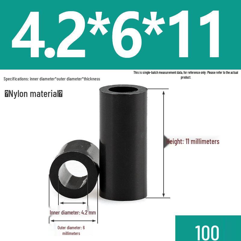 Nylon Wear-Resistant Hollow Cylindrical Spacer Sleeve and Bearing Bushing