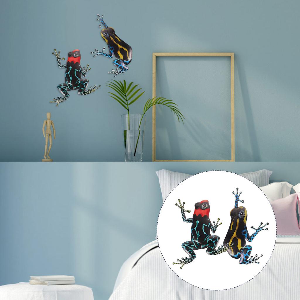 2Pcs Iron Frogs Wall Hanging Decor Creative Iron Art Decoration Home Supplies Table Ornament Desktop Decor Table Ornament