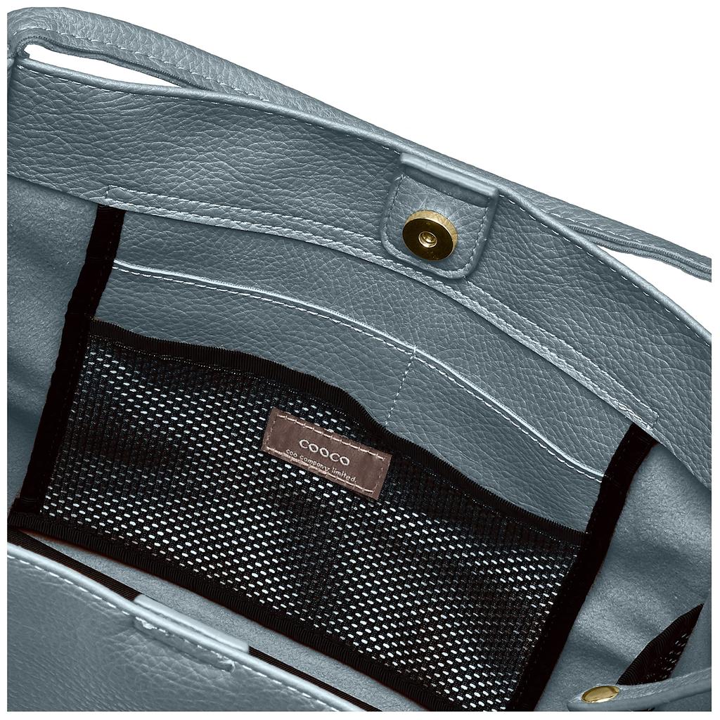 Cuco Women's Faux Leather Square Tote Bag (A4 Size), 2253111002, Sax (376)