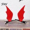 Holiday Themed Hair Ornaments 2Pcs Halloween Red Bat Wings Clips, 3D Wing Hairpin, Lightweight Non Woven Clips Gothic Pins, Cute Accessories for Women