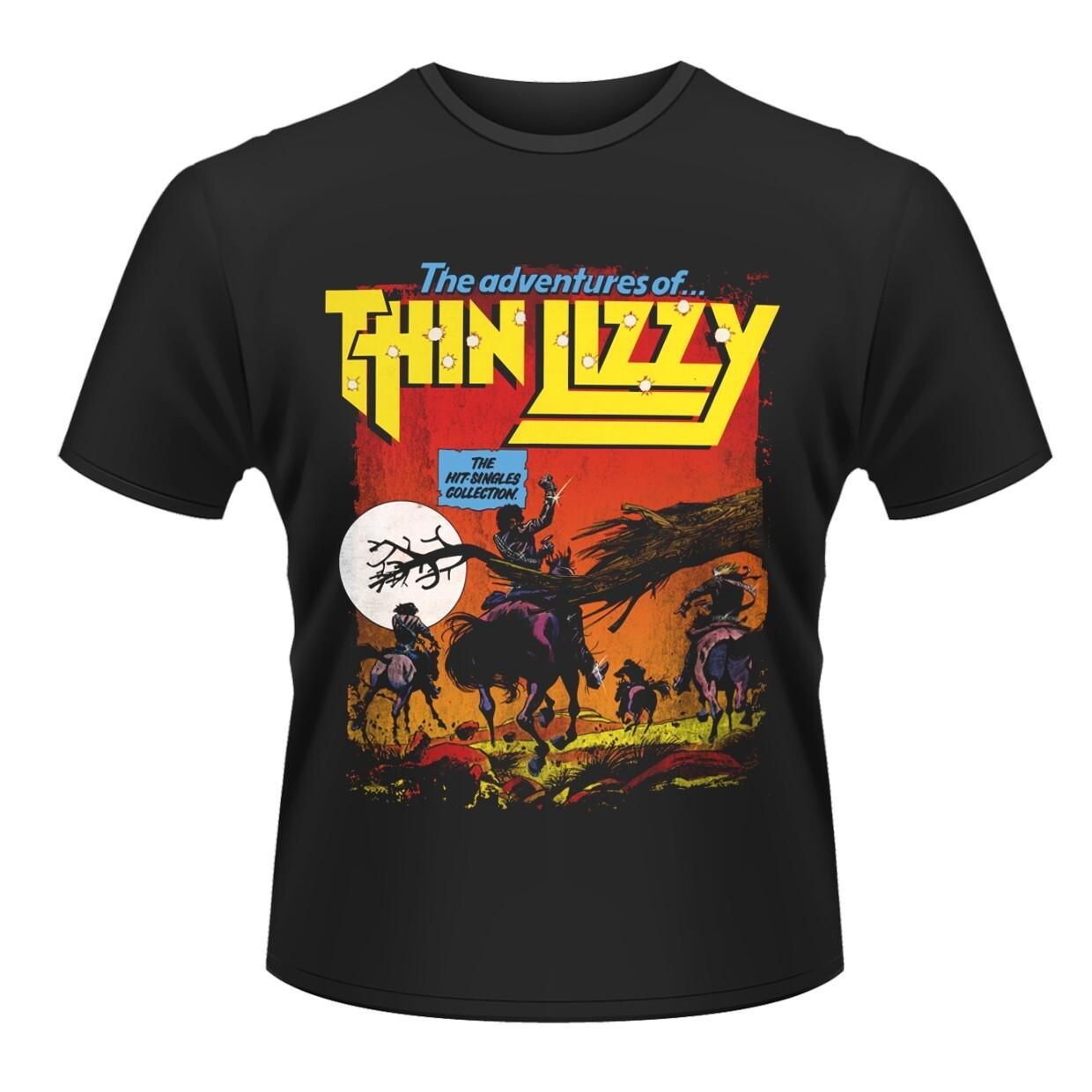 Vintage Thin Lizzy – Adventures Cotton Black All Size Unisex T Shirt TU105 S