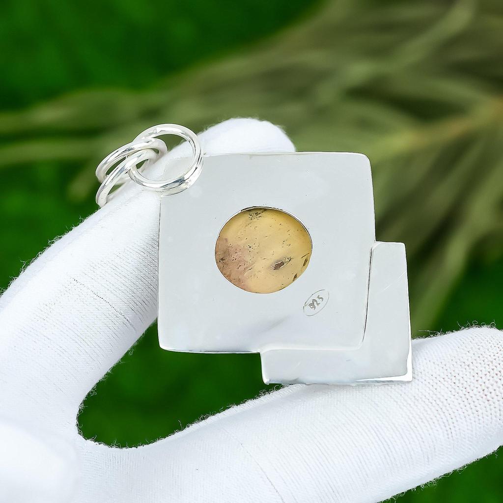 Natural Picture Jasper Gemstone Pendant 925 Sterling Silver Jewelry For Women