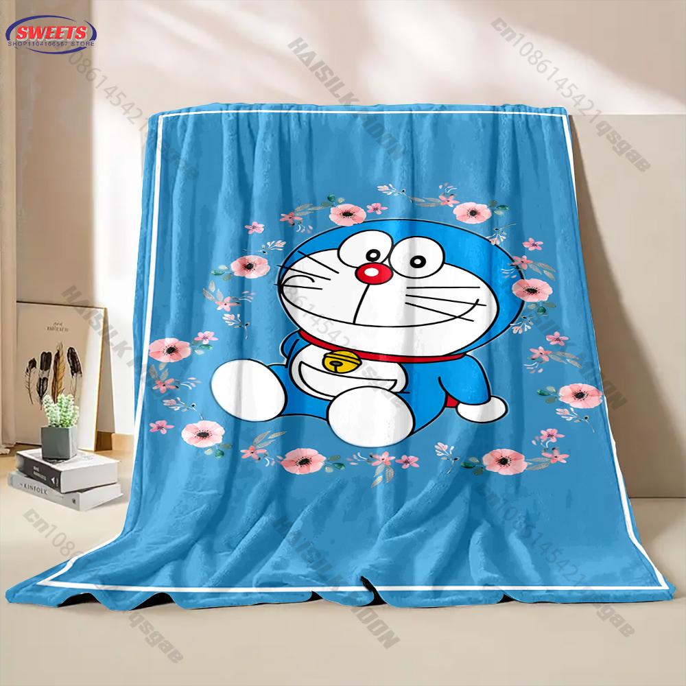 Free Shipping! Doraemon Print Blanket Warm Soft Comfortable Home Travel Blanket Sofa Bedding Cover Blanket Gift for Kids Adults