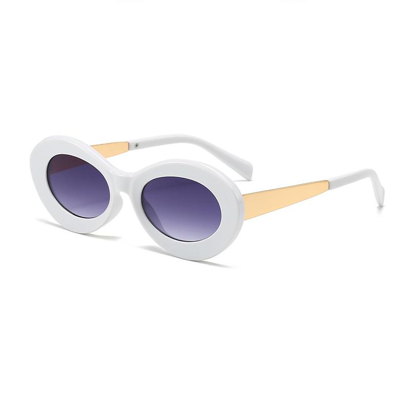 

New Style Sunglasses In The Ins Trend - Oval Large Frames, Uv Protection, Trendy Black Color, Stylish Sunglasses 6046 белый