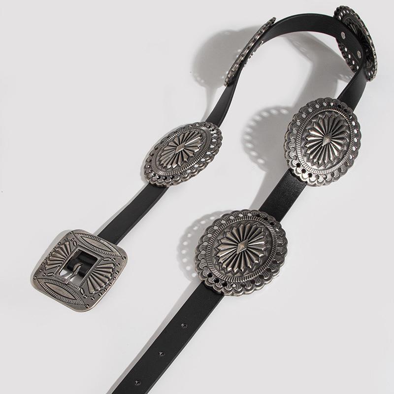 New European and American Retro Western-style Belt Large Accessory, Ladies' Casual and Versatile Bohemian-style Belt
