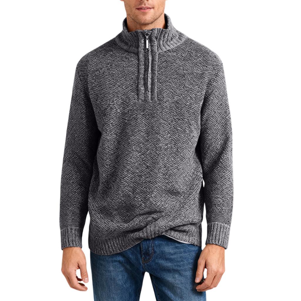 Men's Fashion Knitting Pullover Long Sleeves Loose Flip Collar Sweater