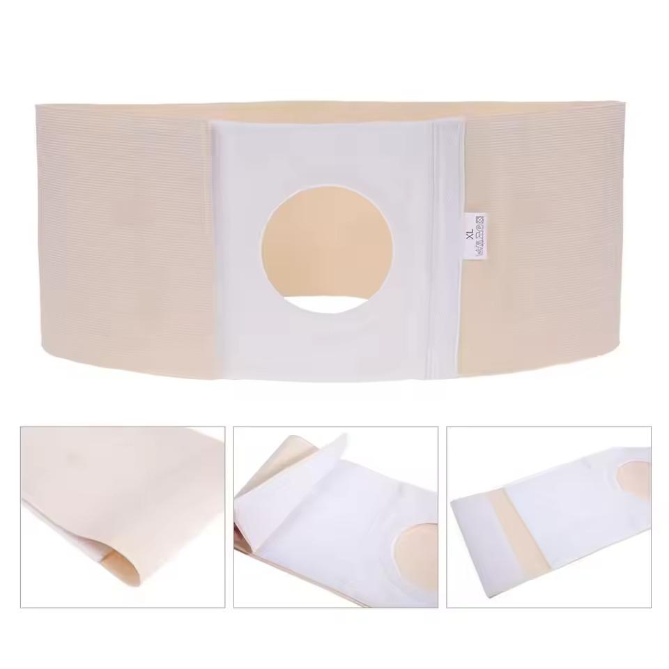 Ostomy Elastic Abdominal Belt Fixed Belt Fistula Anti-side Wide 16CM with 8CM Hole Winter / Summer Breathable Four Seasons S XXL