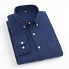 Elastic Cotton Oxford Men Solid Shirts Long Sleeve Business no-iron High Quality Classical Shirt Male Button Collar