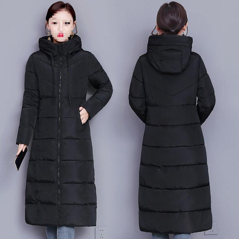 Medium and long knee-padded jacket, large size jacket, long casual padded jacket, women s padded jacket, women s new thickened M recommends 70-47.5 kg