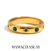 MamacitaSlay 316L Stainless Steel Pearl Zircon Star Stackable Ring 18K Gold Plated Waterproof Jewelry For Women Vintage Ring