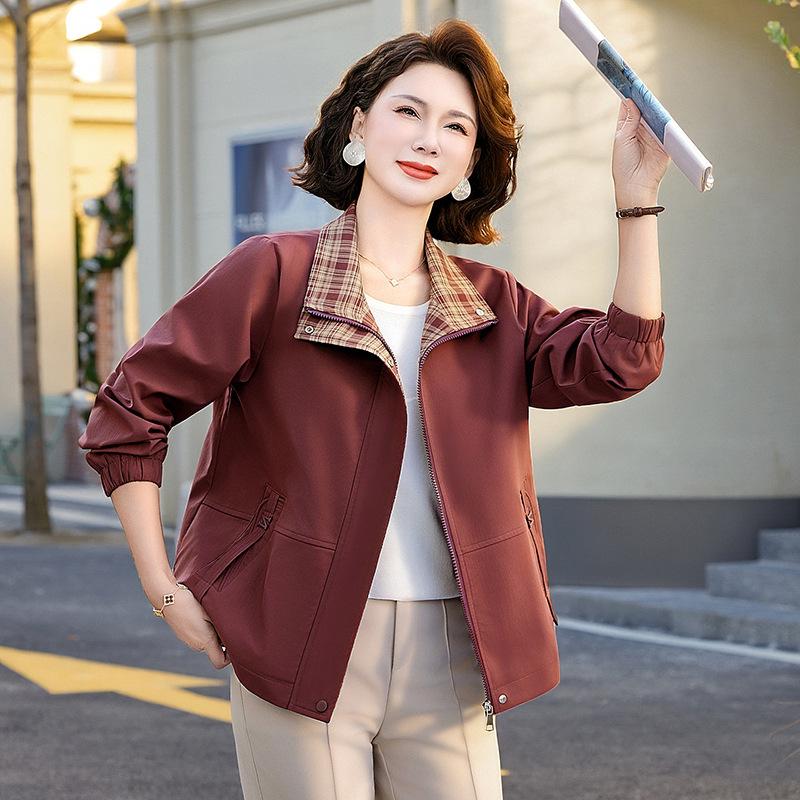 Mother's 2026 Spring/Autumn Lapel Jacket for Middle-Aged & Elderly Women - Loose, Stylish Top