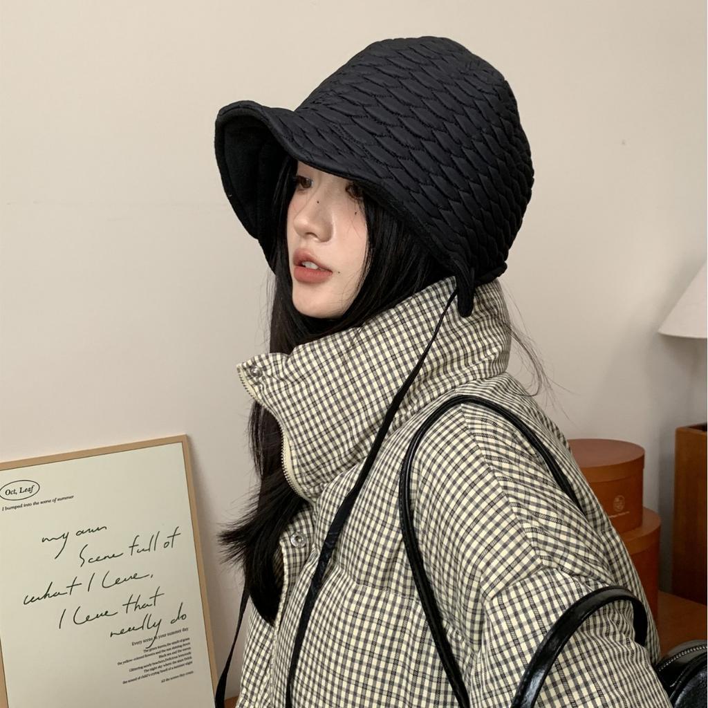 Cute Loli Hat Women's Autumn and Winter Trendy Pullover Bucket Hat Casual Versatile Cold Ear Protection Hat