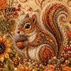 Relaxing Stress Relief Hobbies Autumn Faux Pearl Painting Kit, Fall Theme Art DIY Kit for Handmade Thanksgiving Presents Adults, Fox Pumpkin 3D Craft