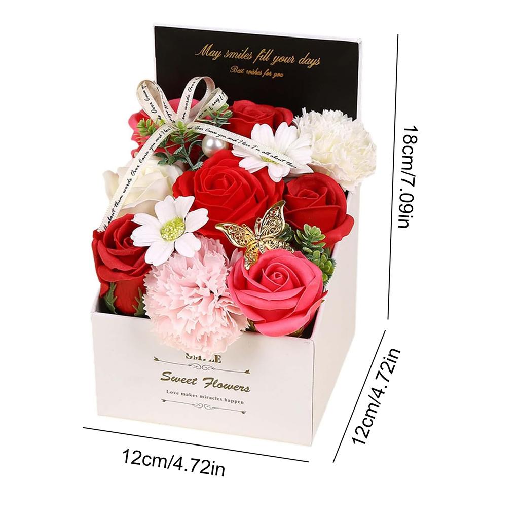 Soap Flowers Roses Bouquet in Gift Box Scented Soap Artificial Flowers Realistic & Delicate Scent for Women Mom Wife Gifts