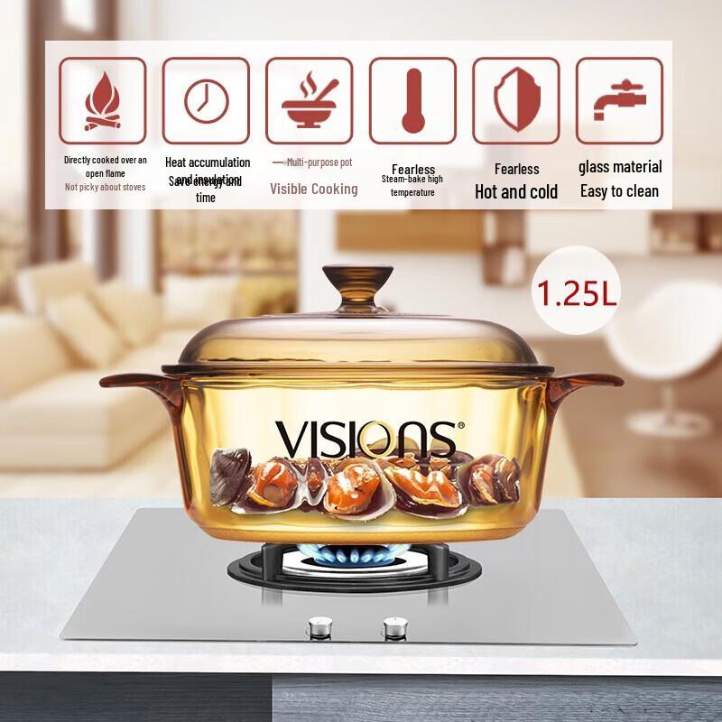 Corning VISIONS 1.25L Crystal Clear Saucepan