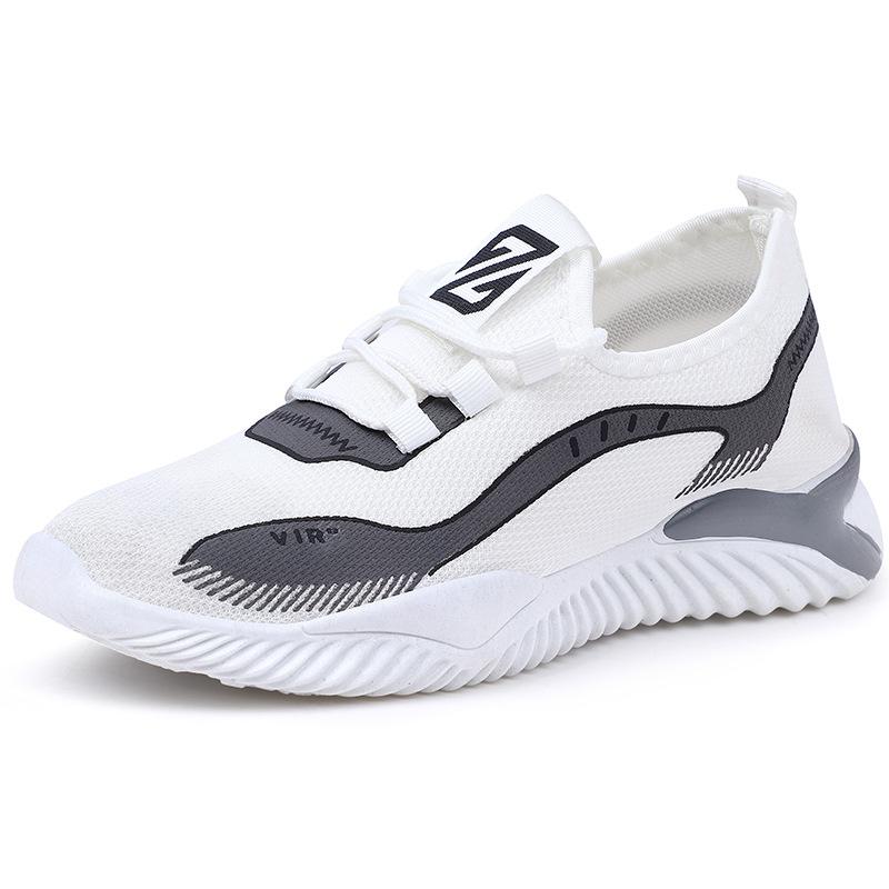 Frühling flacher Mund Herren Sportschuhe Schnürschuhe bequem und leicht Laufschuhe weiche Sohle Koreanische Version trendige Einzelschuhe Herrenschuhe